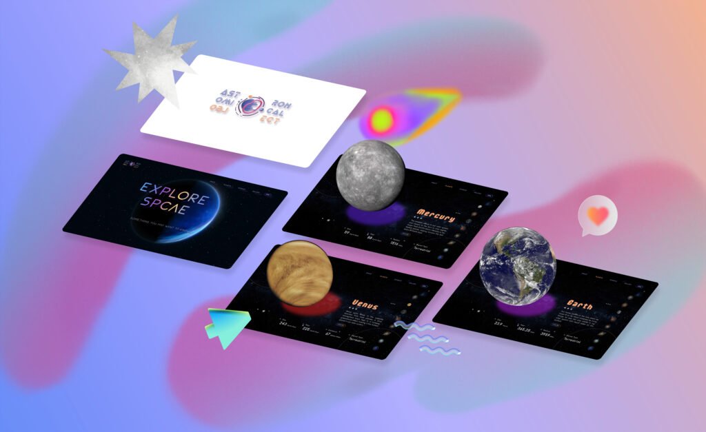 Graphic and Product Design planet story layout 2